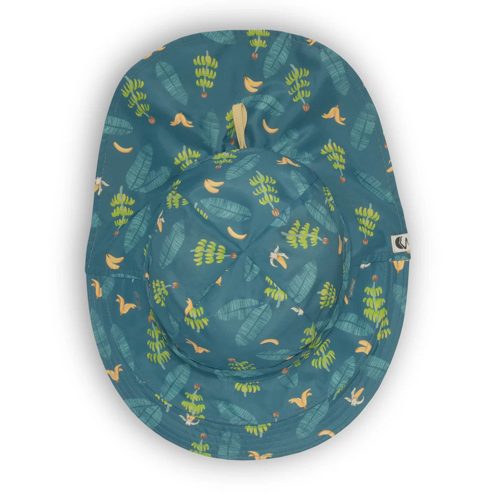 Sunday Afternoons Sundancer reversible hat, banana split/birch, teal with banana-plant print, size M/L
