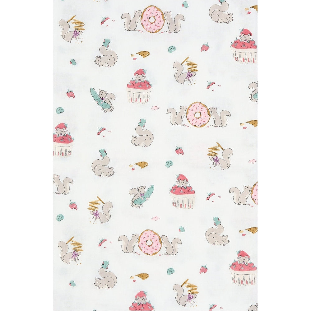 NEST DESIGNS Nest Designs Swaddle Blankie Very Squirrelly squirrels with donuts and hedgehogs on cupcakes pattern img 1/6