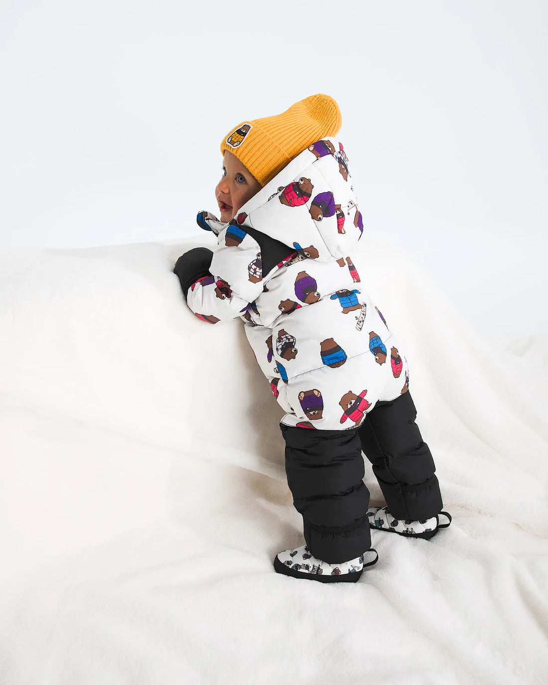 Baby 1996 Retro Nuptse One-Piece—Print in White Print - Hero3