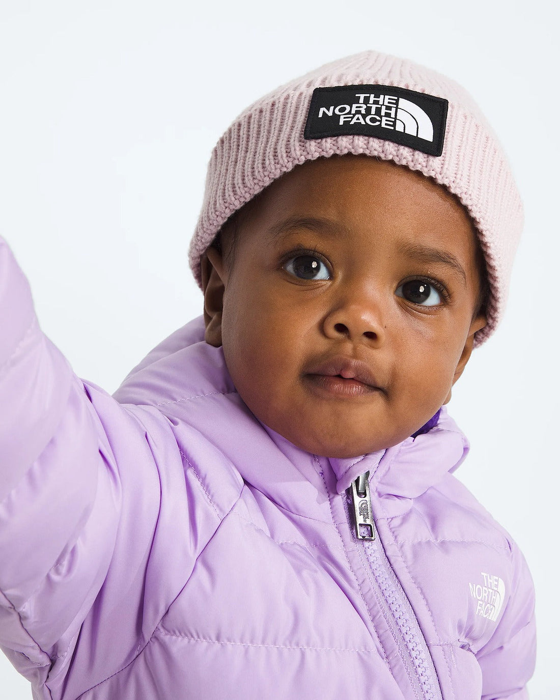The North Face Baby Logo Box Beanie in Pale Blossom - product view 2