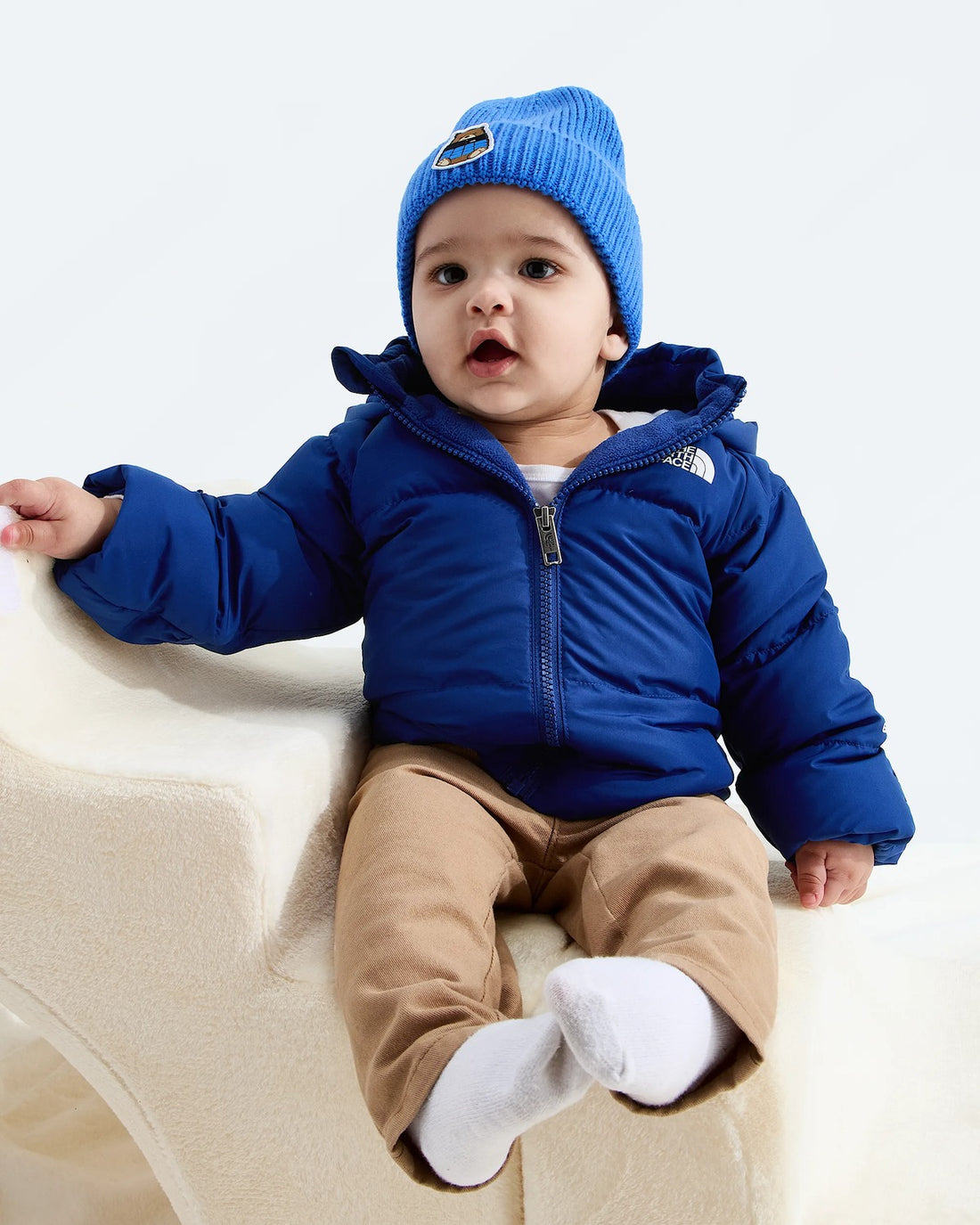 The North Face Baby North Down Fleece-Lined Jacket - Bold Blue front view 2