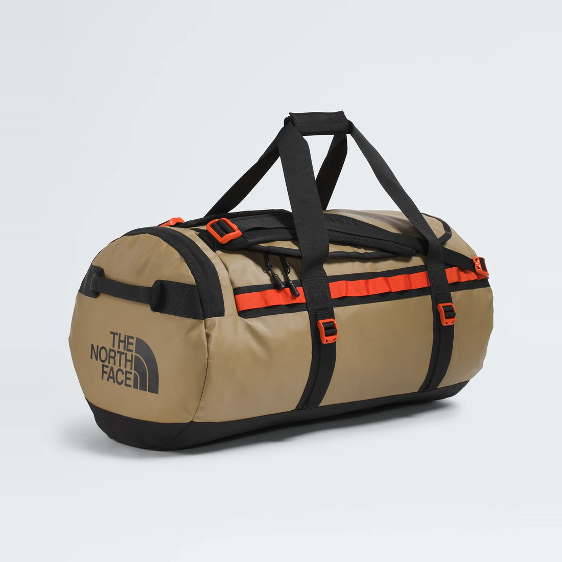 The North Face Base Camp Duffel - M - Cedar/TNF Black/Lava Red - angled front view