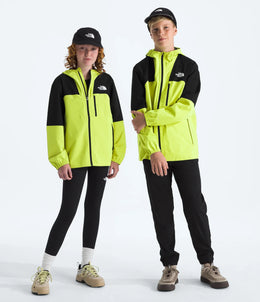 The North Face Boys' & Girls' Hike Packable Shell - TNF Black/Fizz Lime