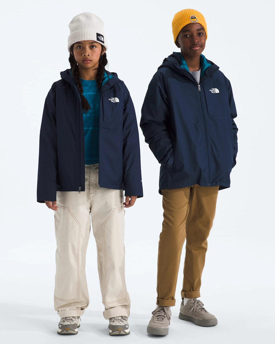 The North Face Boys’ & Girls’ Perrito 4-N-1 Hooded Jacket - Summit Navy — front product view 1