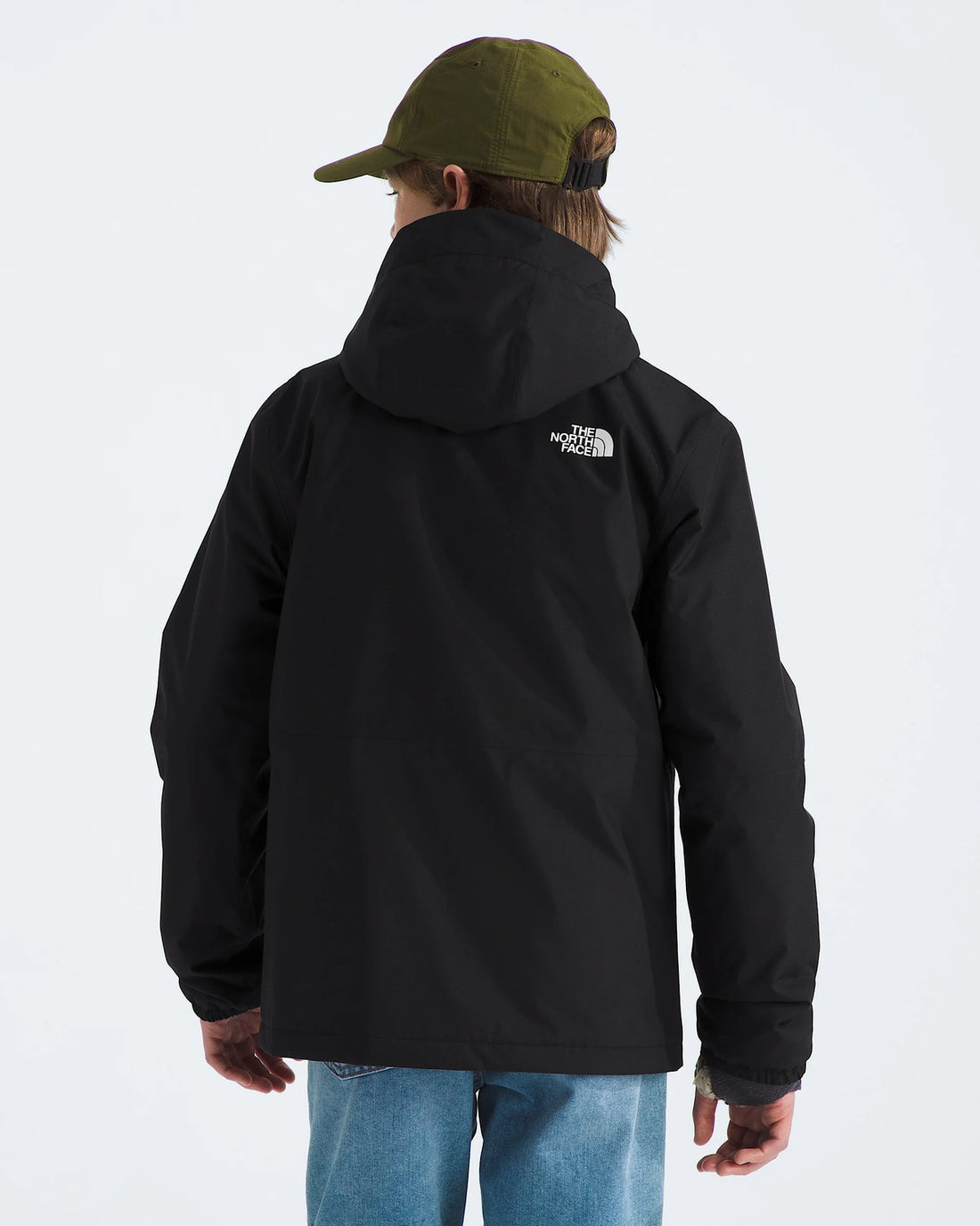The North Face Boys' Warm Antora Rain Jacket - TNF Black/TNF Black back view