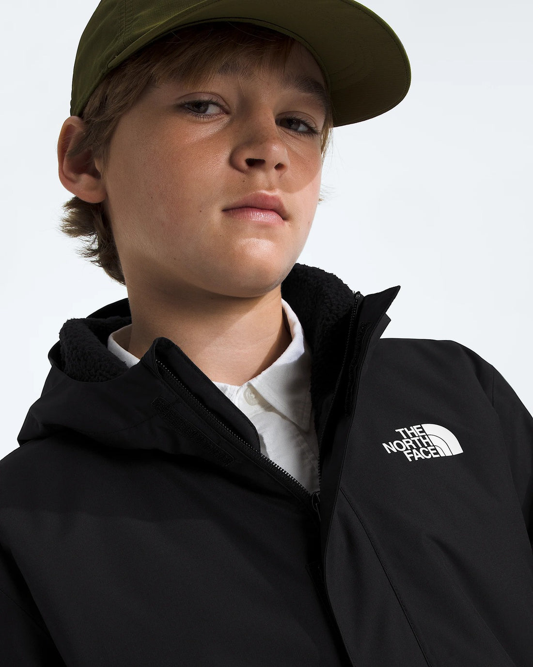 The North Face Boys' Warm Antora Rain Jacket - TNF Black/TNF Black side view