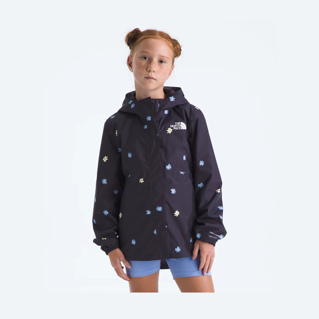 Official gallery — The North Face Girls’ Antora Rain Jacket—Print - Endless Dusk Simple Flower — front product view