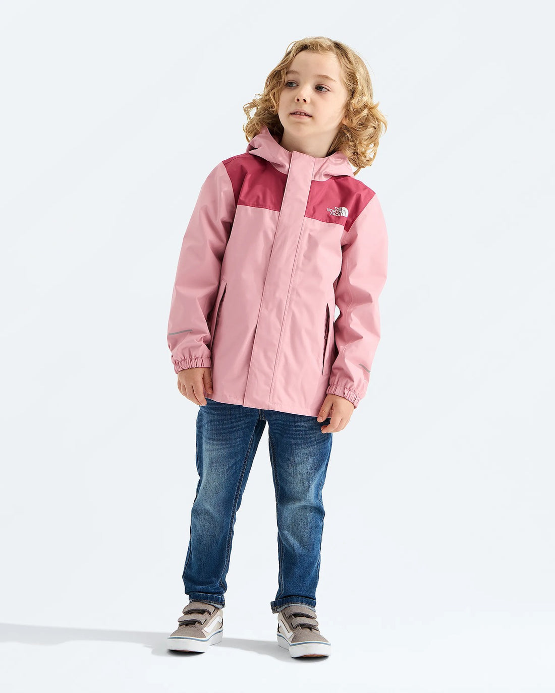 The North Face Kids' Antora Rain Jacket - Primrose/Fermented Clay side view