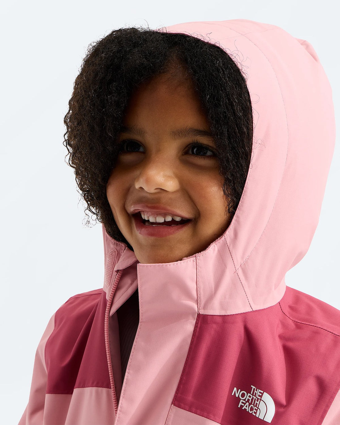 The North Face Kids' Antora Rain Jacket - Primrose/Fermented Clay lifestyle view