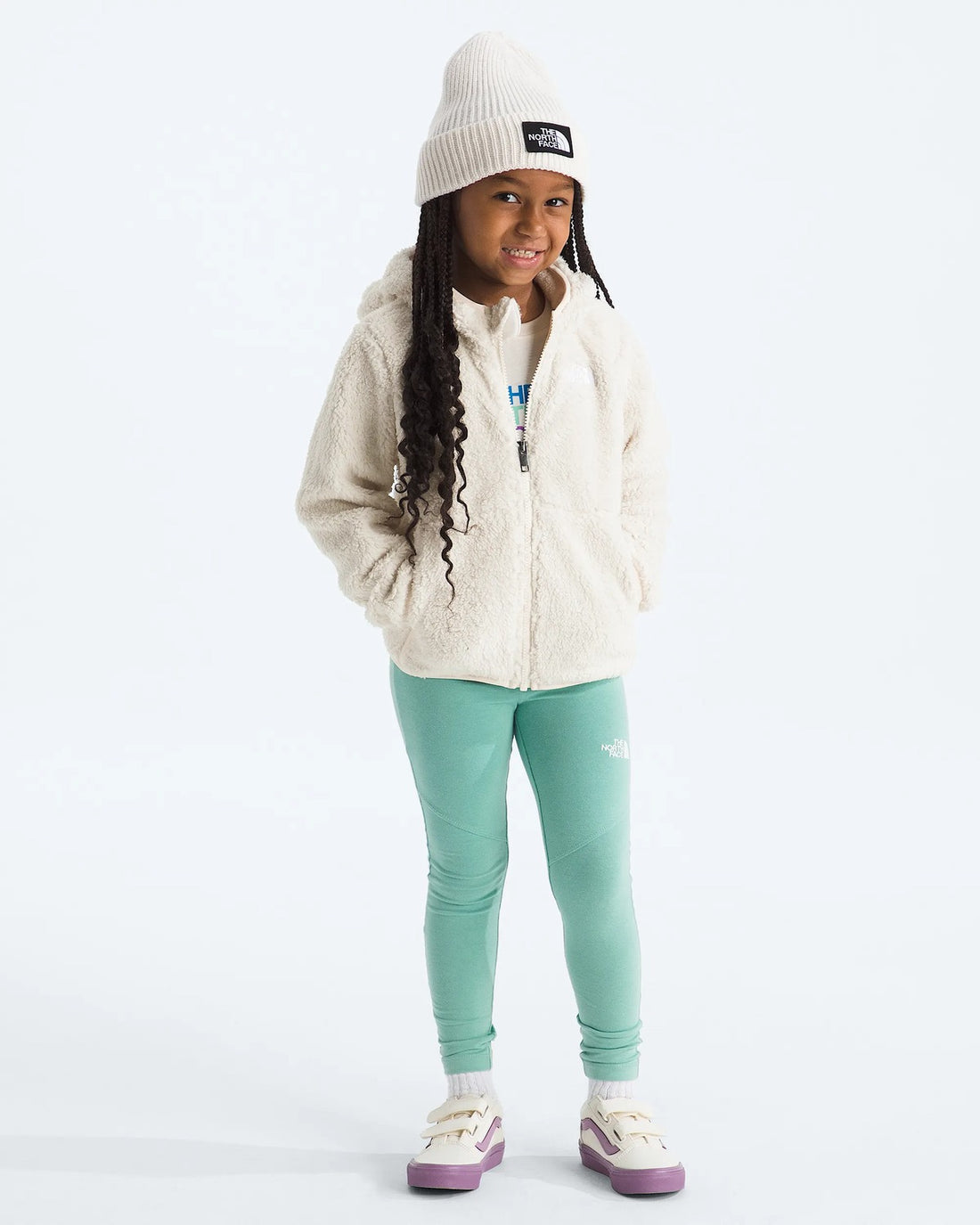 The North Face Kids' Campshire Full Zip Hoodie - White Dune side view