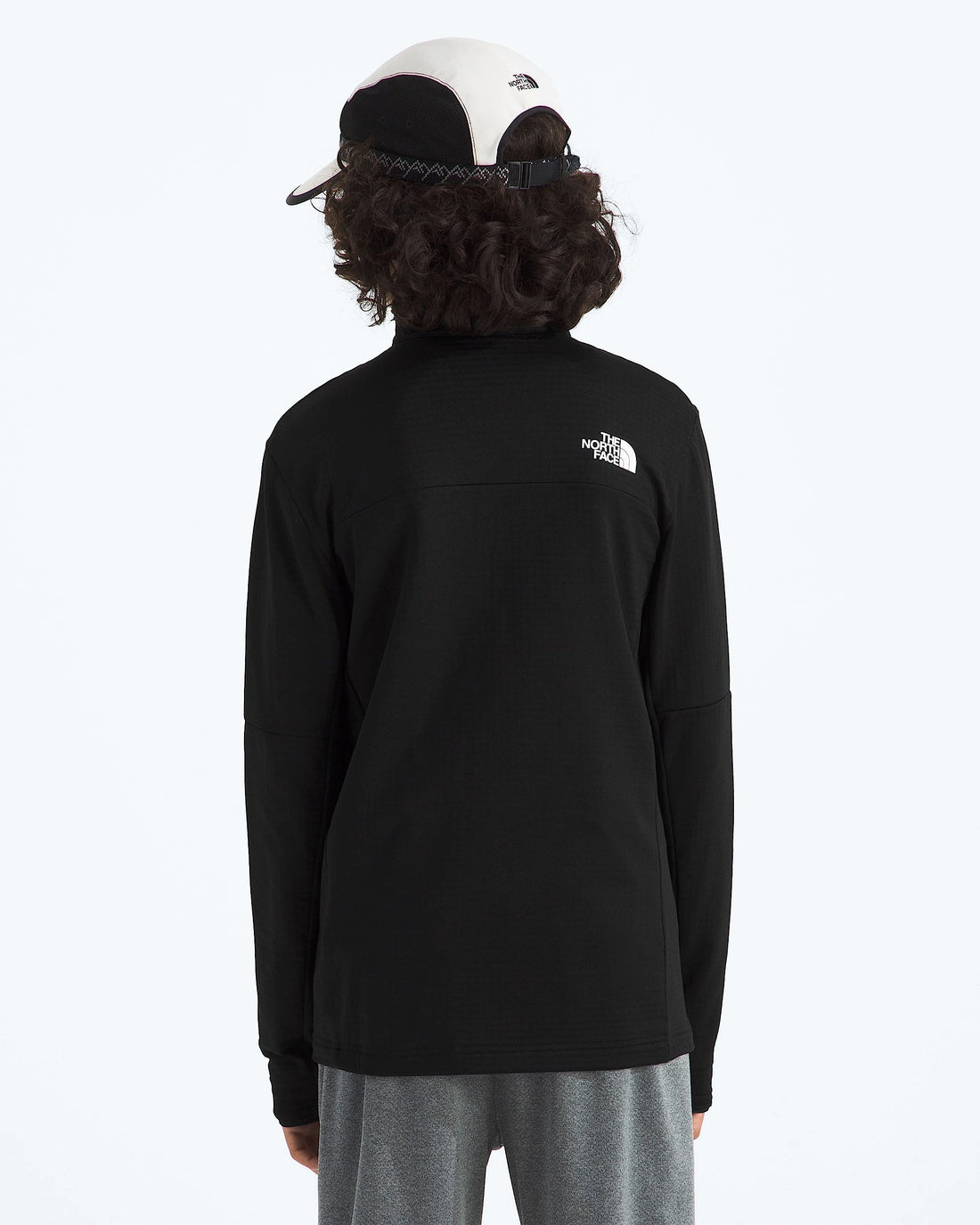 The North Face Kids' Hike Mid Layer Full-Zip in TNF Black — back view