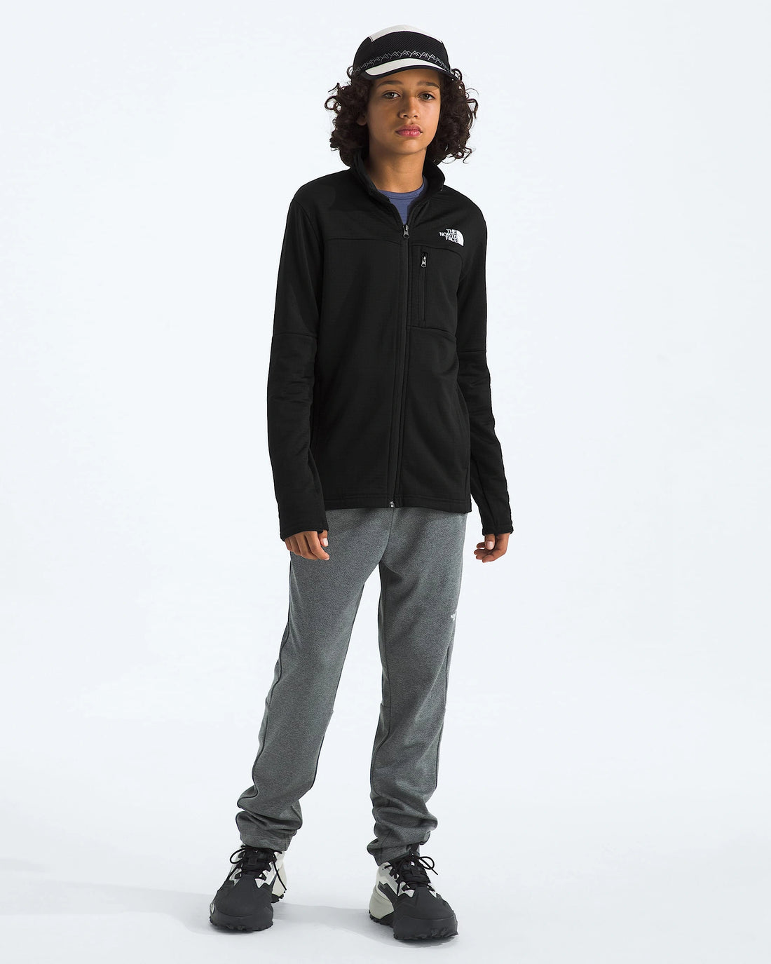 The North Face Kids' Hike Mid Layer Full-Zip in TNF Black — hero2 view