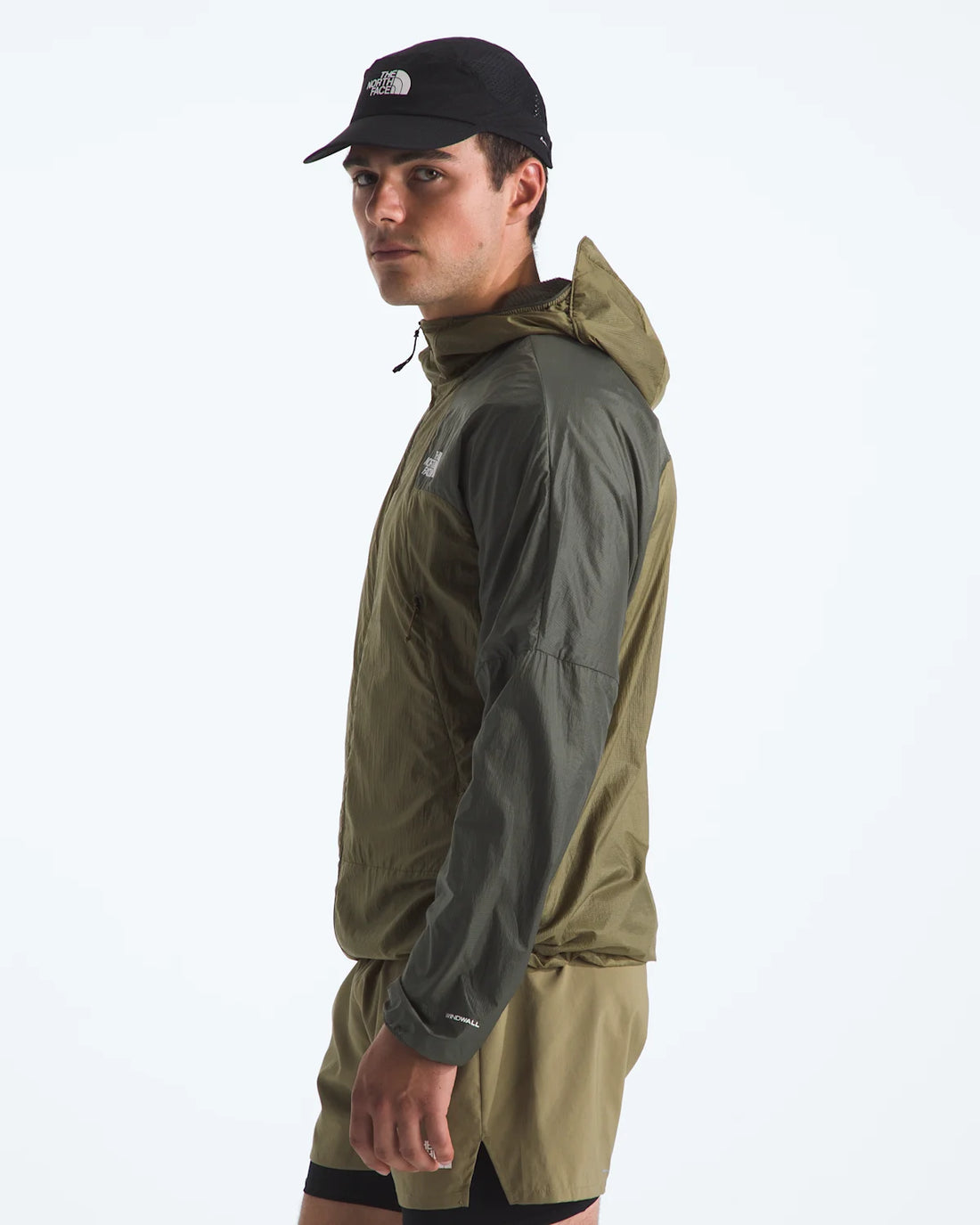 The North Face Men's Ridgelite FUTUREFLEECE Wind Jacket in Cedar/New Taupe Green, three-quarter view