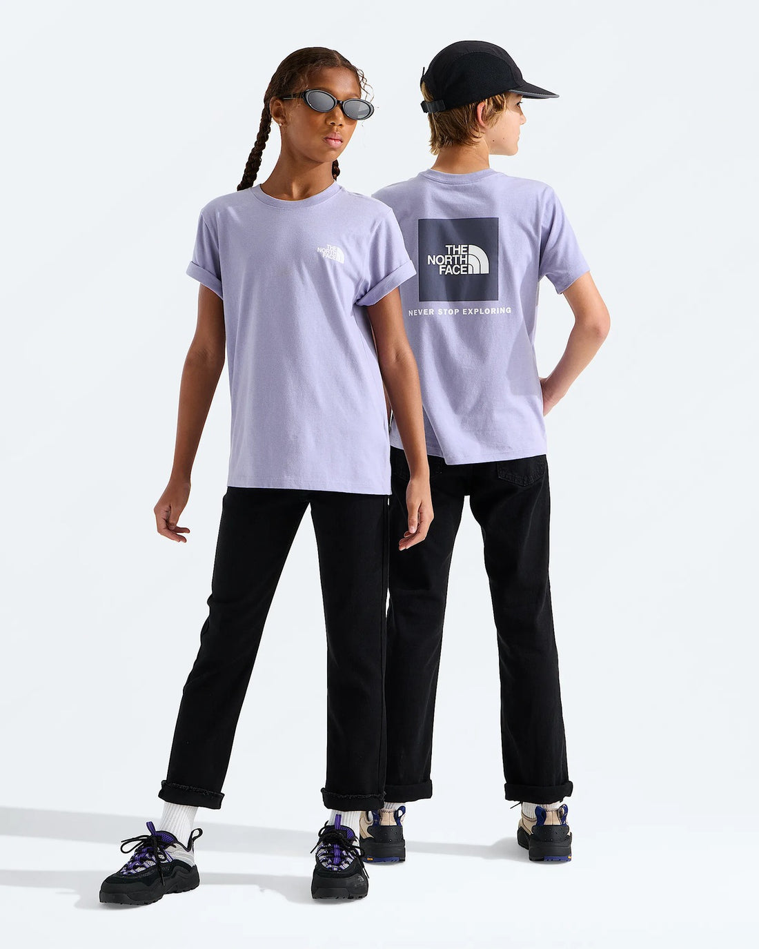 The North Face Teen Evolution Box NSE Short-Sleeve Tee - Pale Plum front view