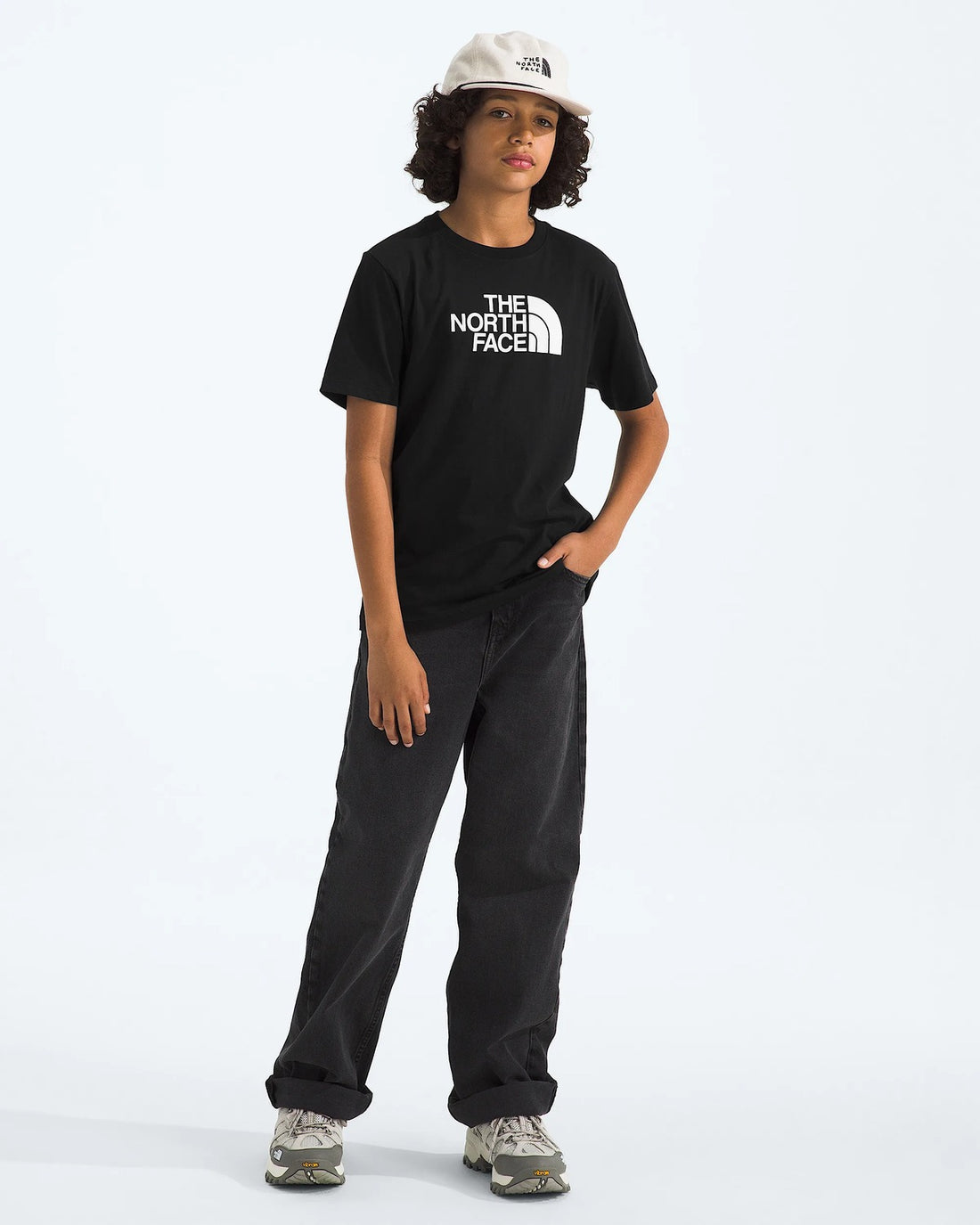 The North Face Teen Evolution Half Dome Short-Sleeve Tee - TNF Black three-quarter view