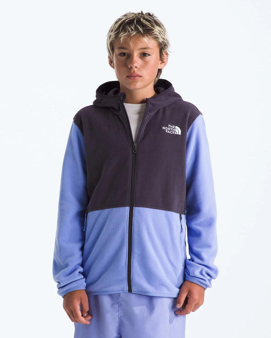 The North Face Teen Glacier Full Zip Hoodie - Periwinkle Glow/Endless Dusk — product detail view 3