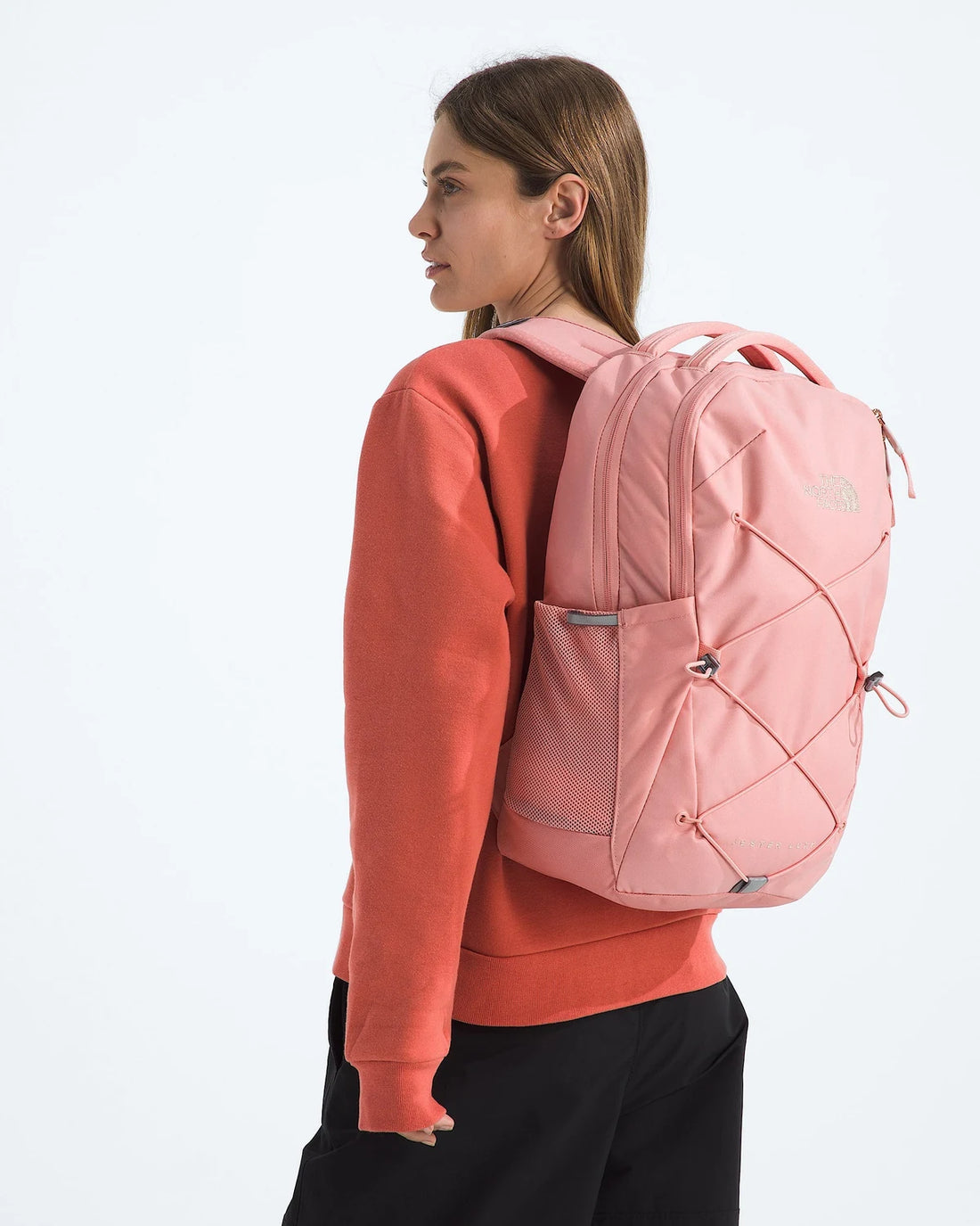Women’s Jester Luxe Backpack - 27L in Terracotta/Burnt Coral - Modelback