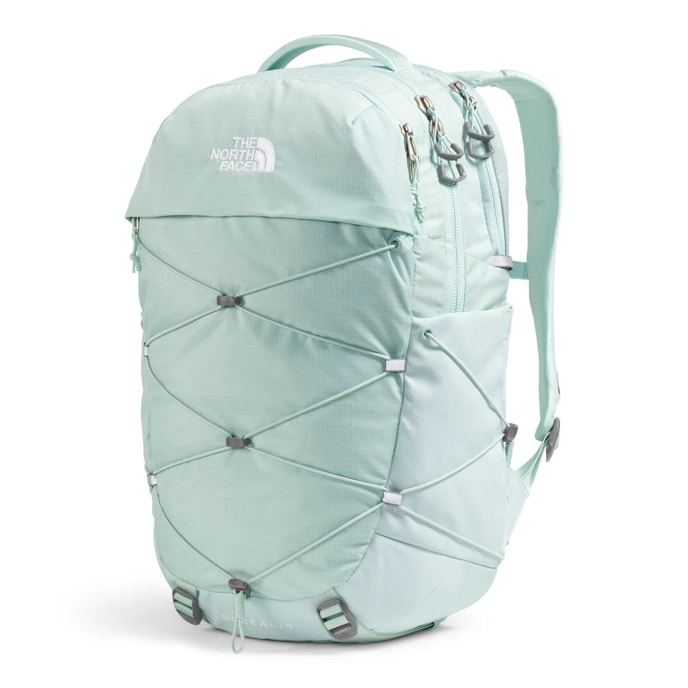 The North Face Borealis Backpack in Mint Green with front bungee cords