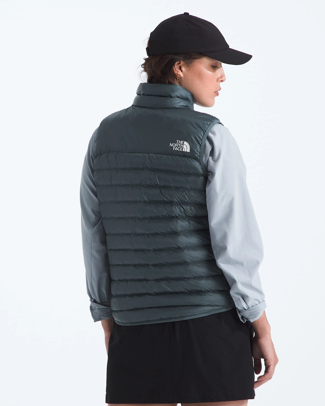 The North Face Women's Terra Peak Vest in Granite Grey, back view