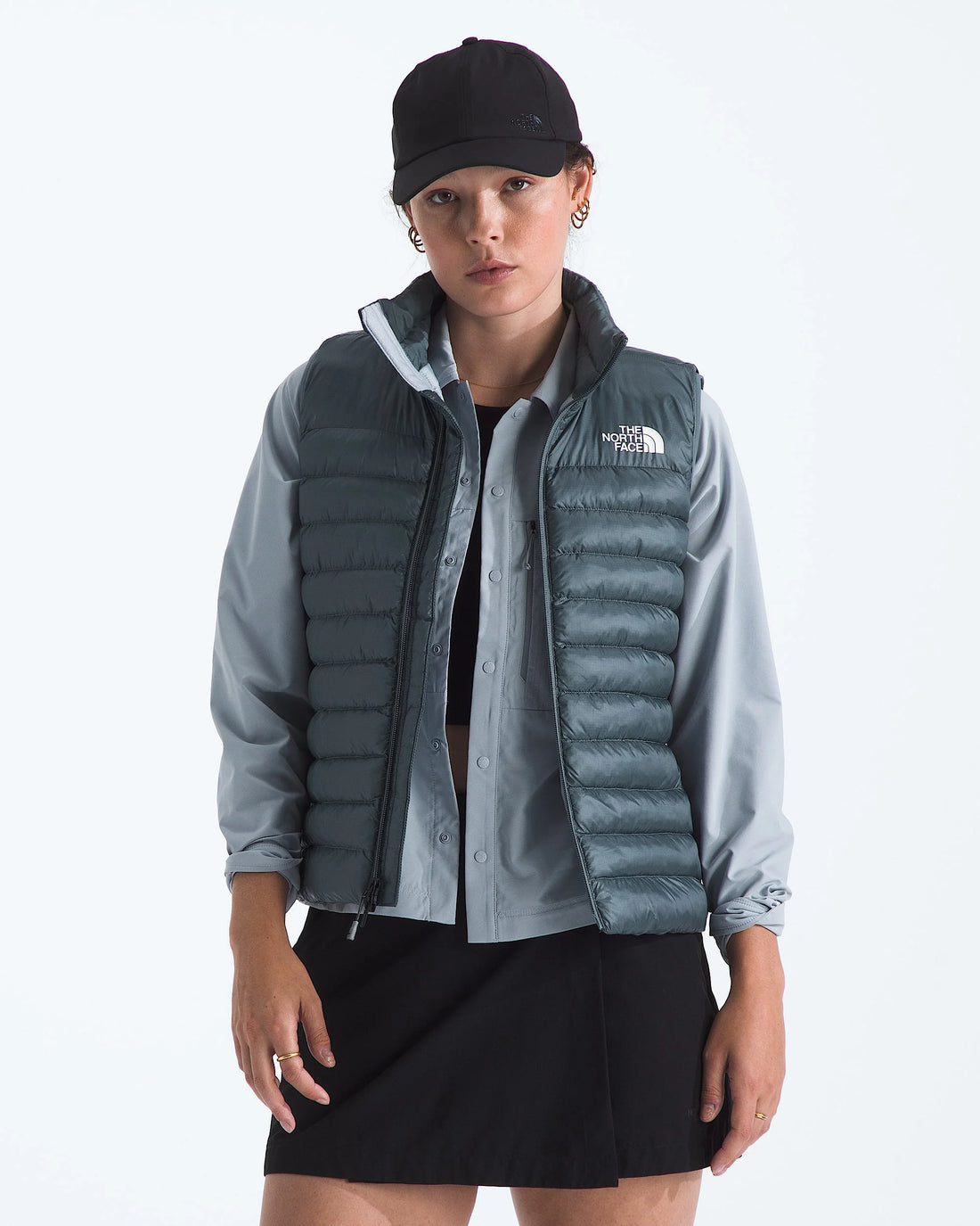 The North Face Women's Terra Peak Vest in Granite Grey, front view