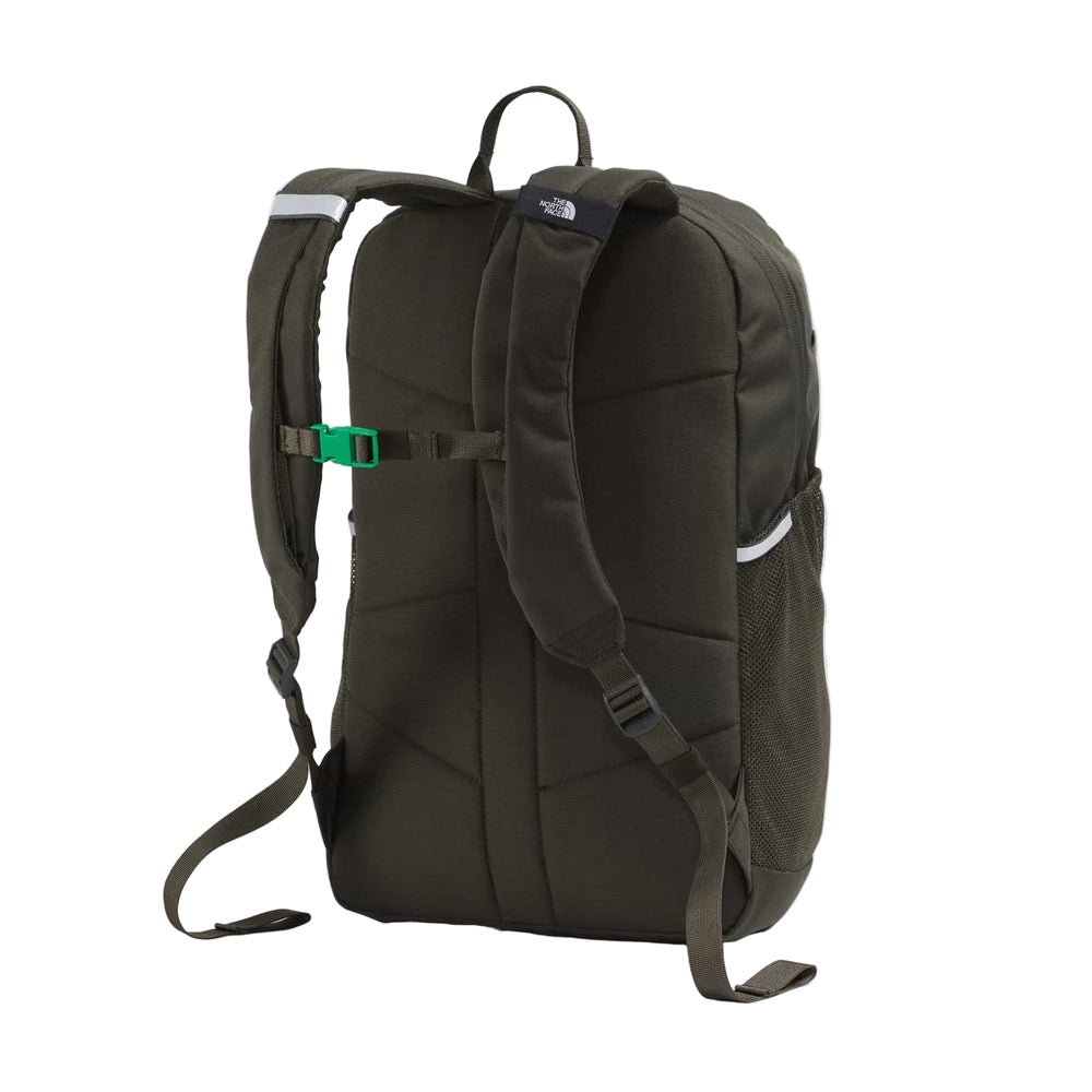 The North Face Youth Court Jester Backpack in Olive Green with green sternum strap