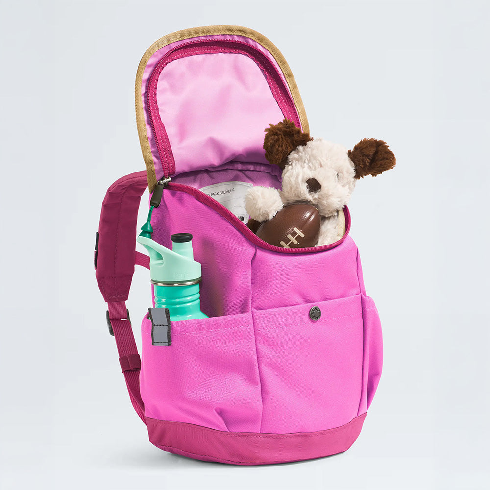 THE NORTH FACE The North Face Youth Mini Explorer Backpack front snap pocket and mesh side bottle holder img 7/14