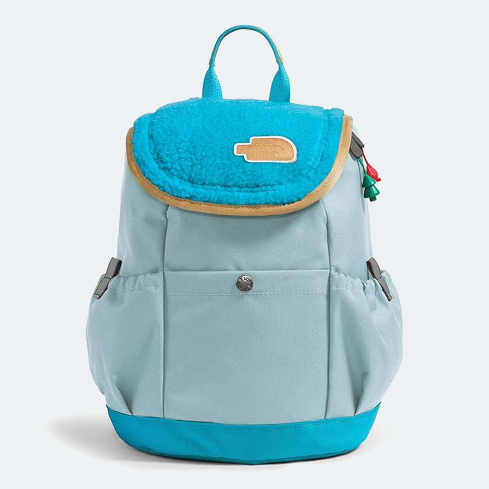 THE NORTH FACE The North Face Youth Mini Explorer Backpack sherpa flap with snap, elastic side pockets, reinforced bottom img 12/14