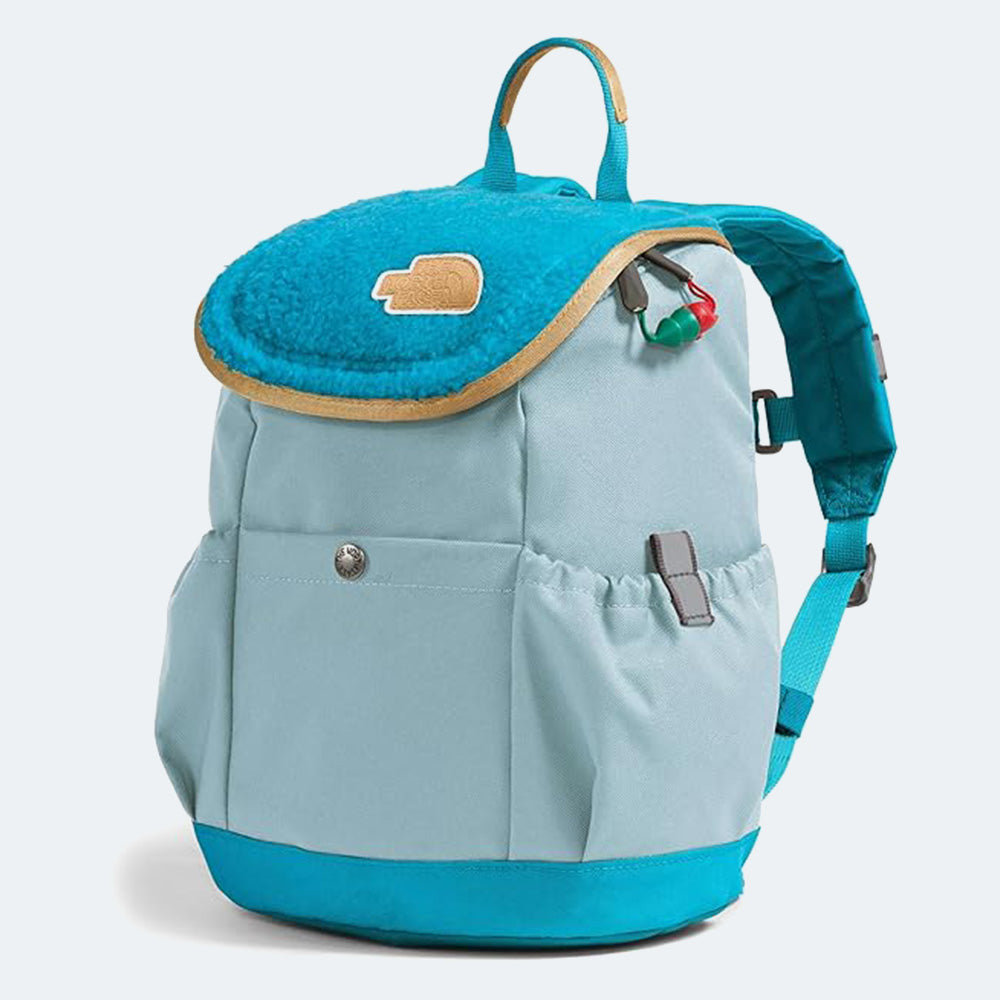 THE NORTH FACE The North Face Youth Mini Explorer Backpack sherpa fleece flap with beaded drawcord and front pockets img 13/14
