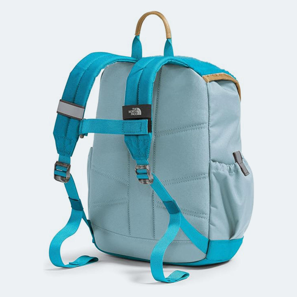 THE NORTH FACE The North Face Youth Mini Explorer Backpack two-tone design with tan handle and adjustable buckle straps img 14/14