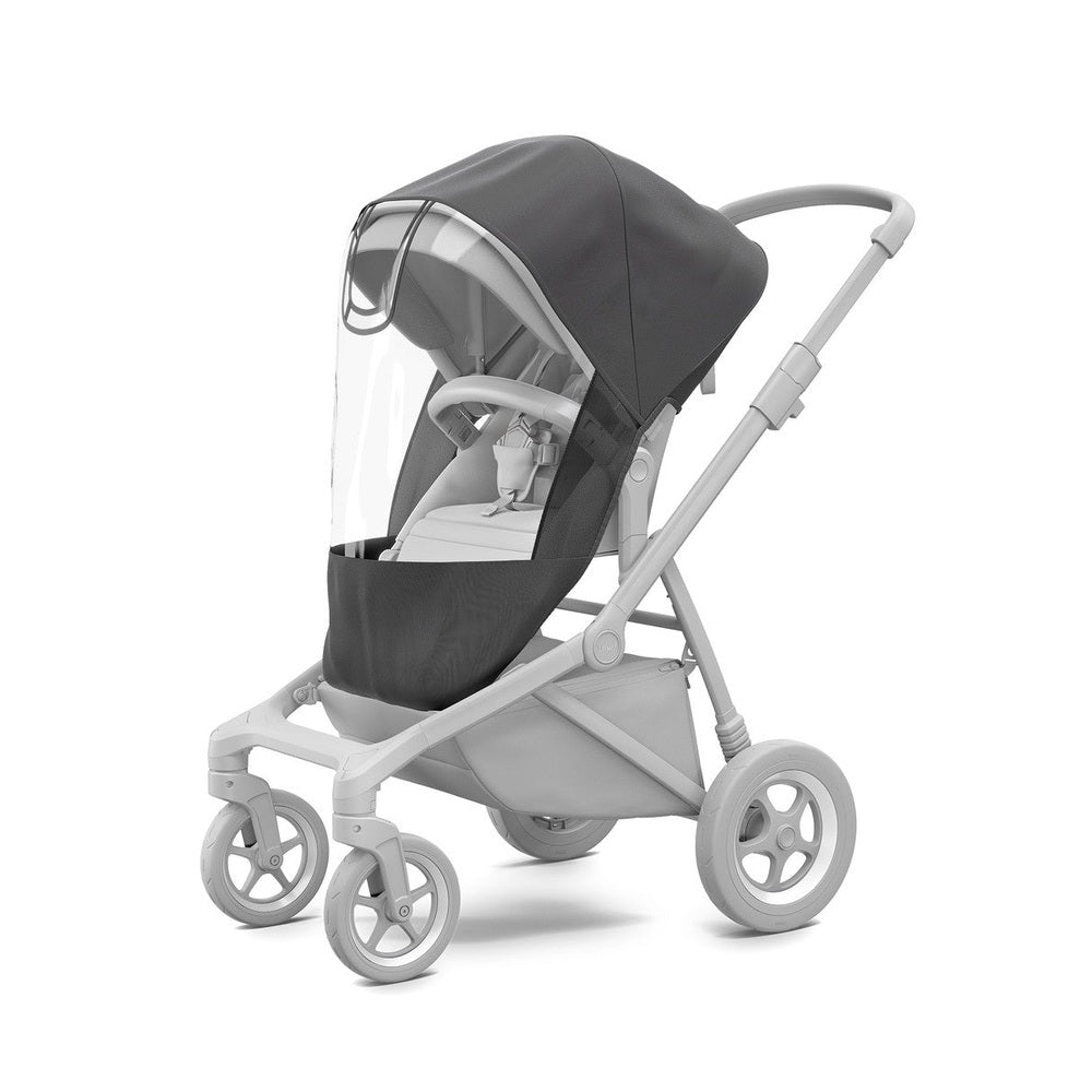 Thule Sleek Sib Seat stroller in black with sun canopy and aluminum frame