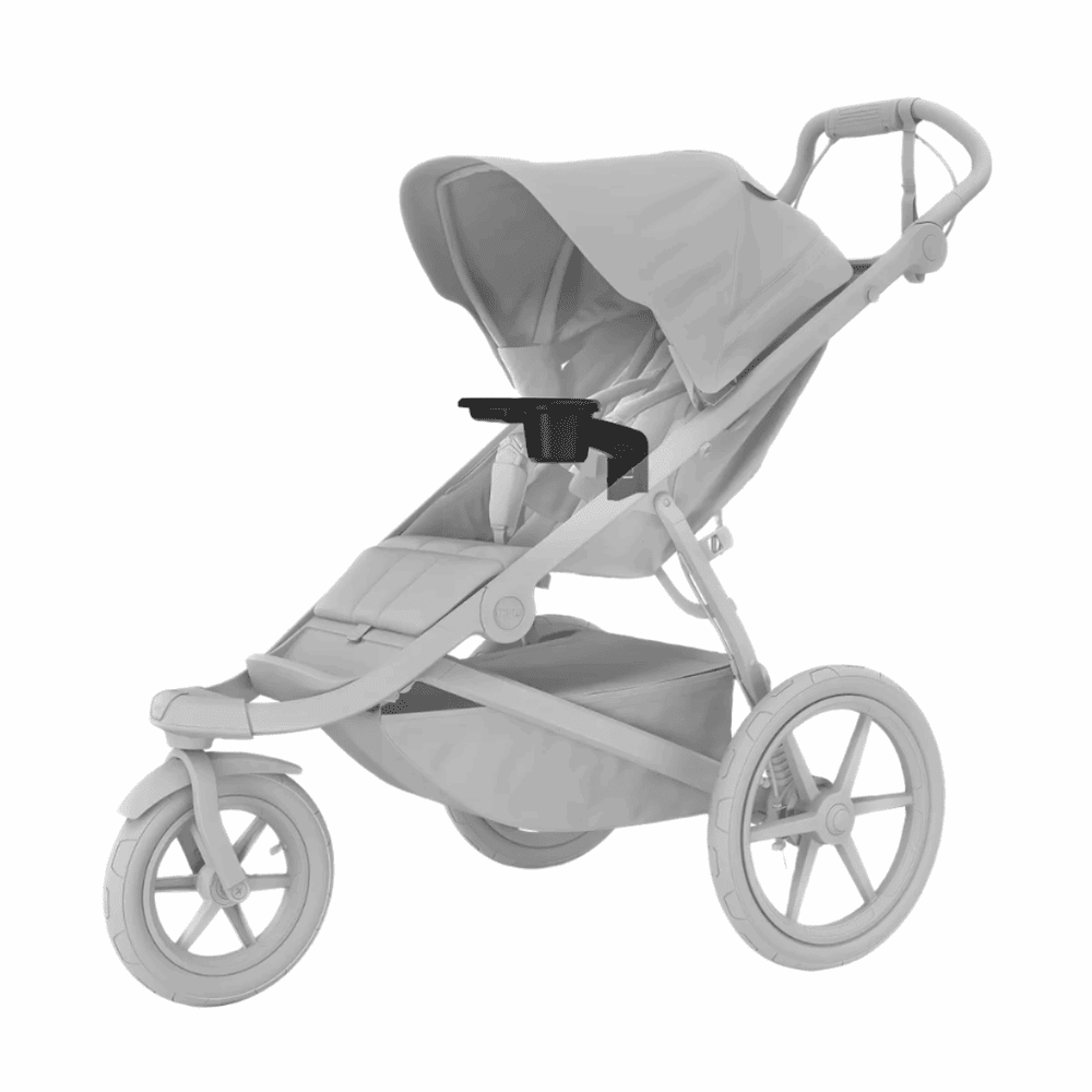 Thule Urban Glide 3 snack tray accessory in black with built-in cup holder for strollers