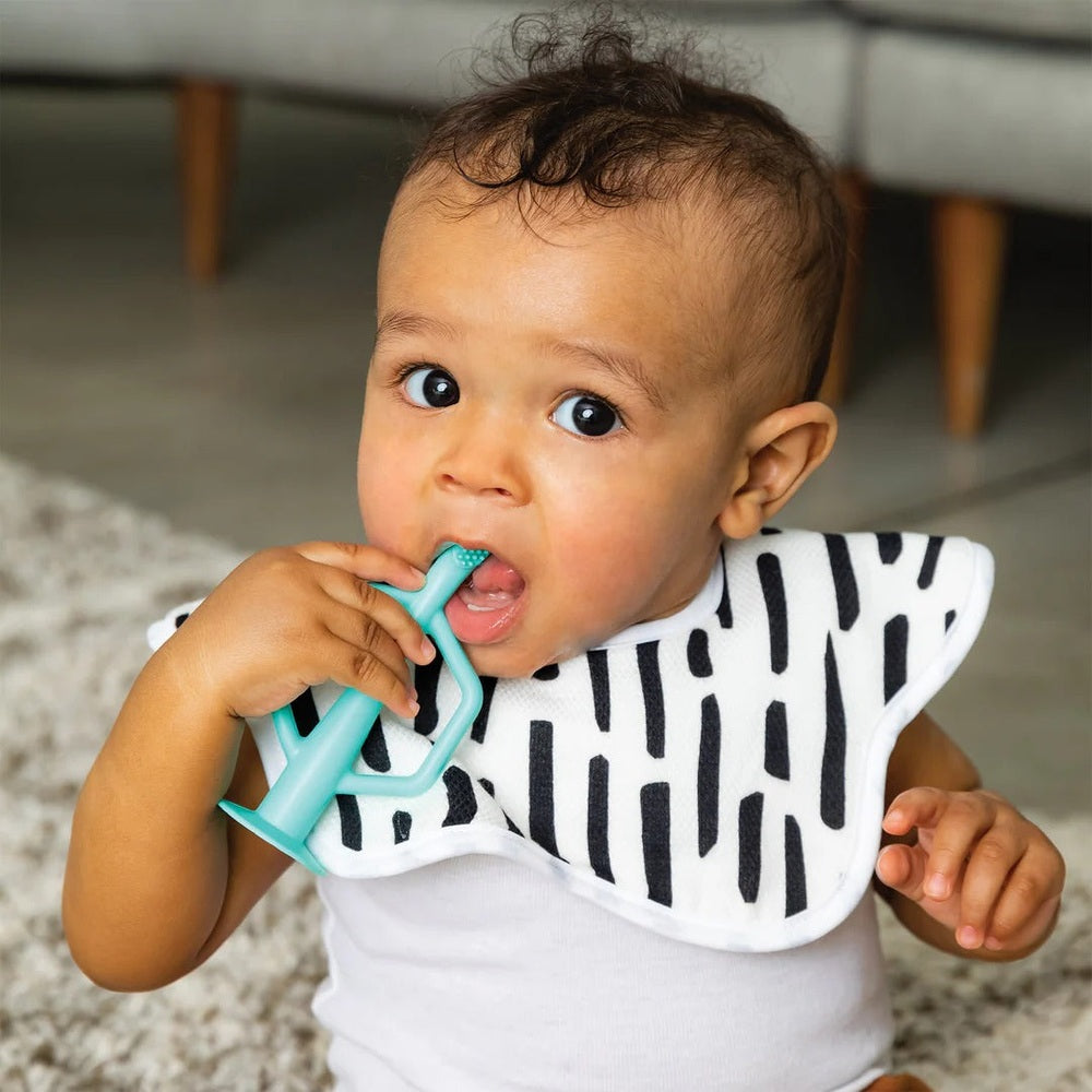 TINY TWINKLE Tiny Twinkle Silicone Training Toothbrush 2 Pack T-shaped handle with soft bristles and textured grip img 8/8