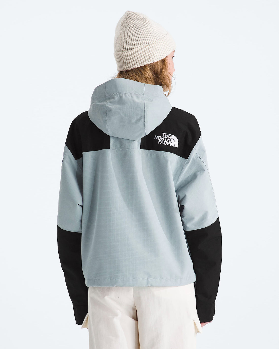 The North Face Women’s DRYVENT Mono Mountain Jacket, Frost Grey/TNF Black – Back view