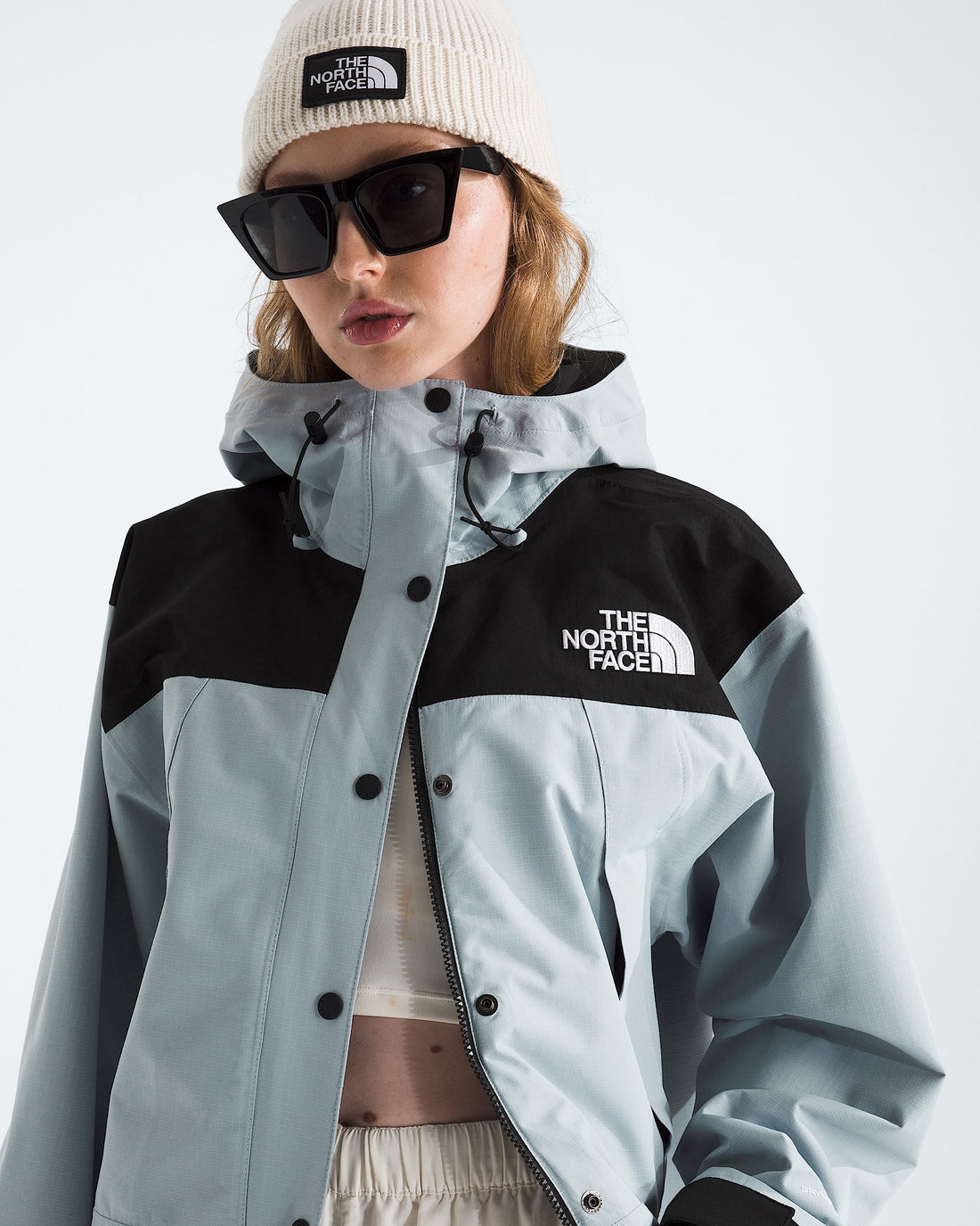 The North Face Women’s DRYVENT Mono Mountain Jacket, Frost Grey/TNF Black – Alternate view
