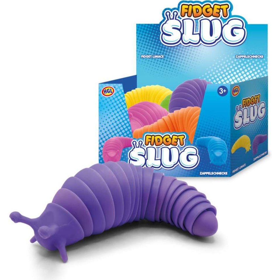 TOBAR Fidget Slug toy, purple ribbed silicone activity toy for kids, 1pc.