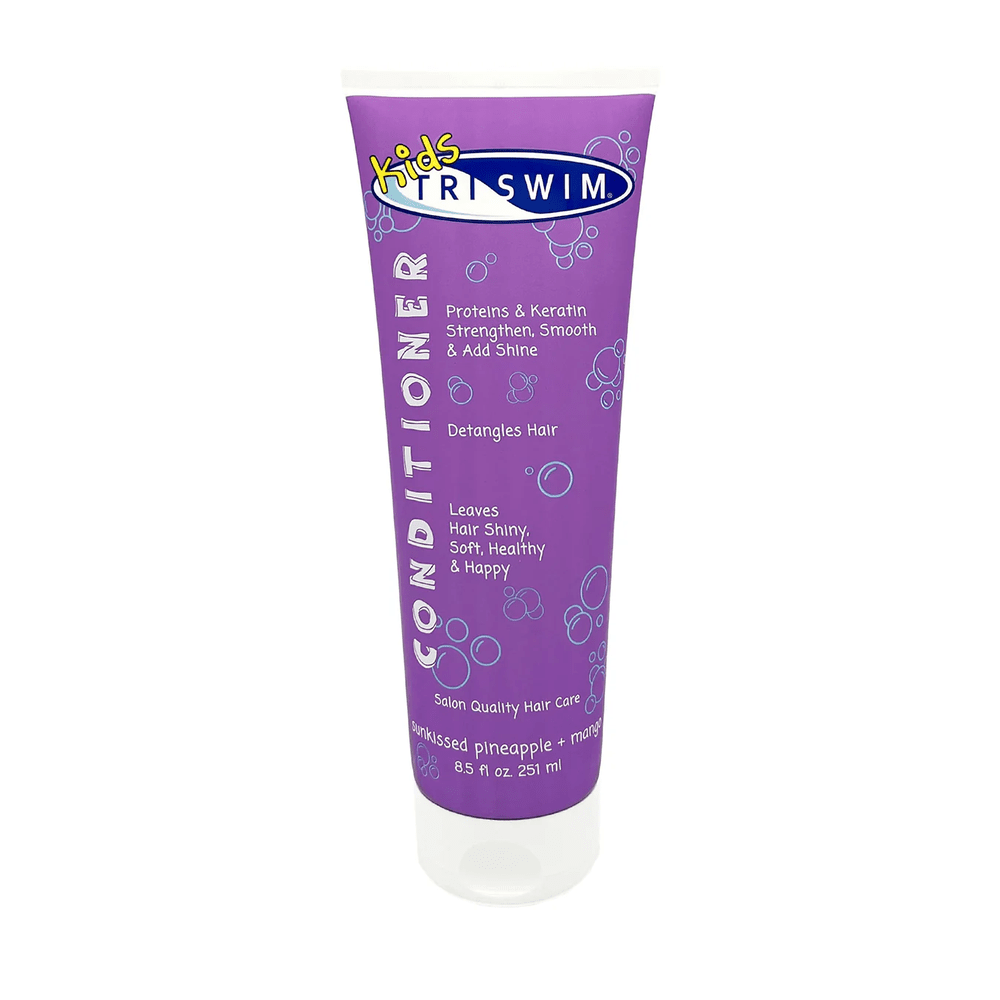 TRISWIM Kids Conditioner 251 ml in purple tube; detangles hair and adds shine