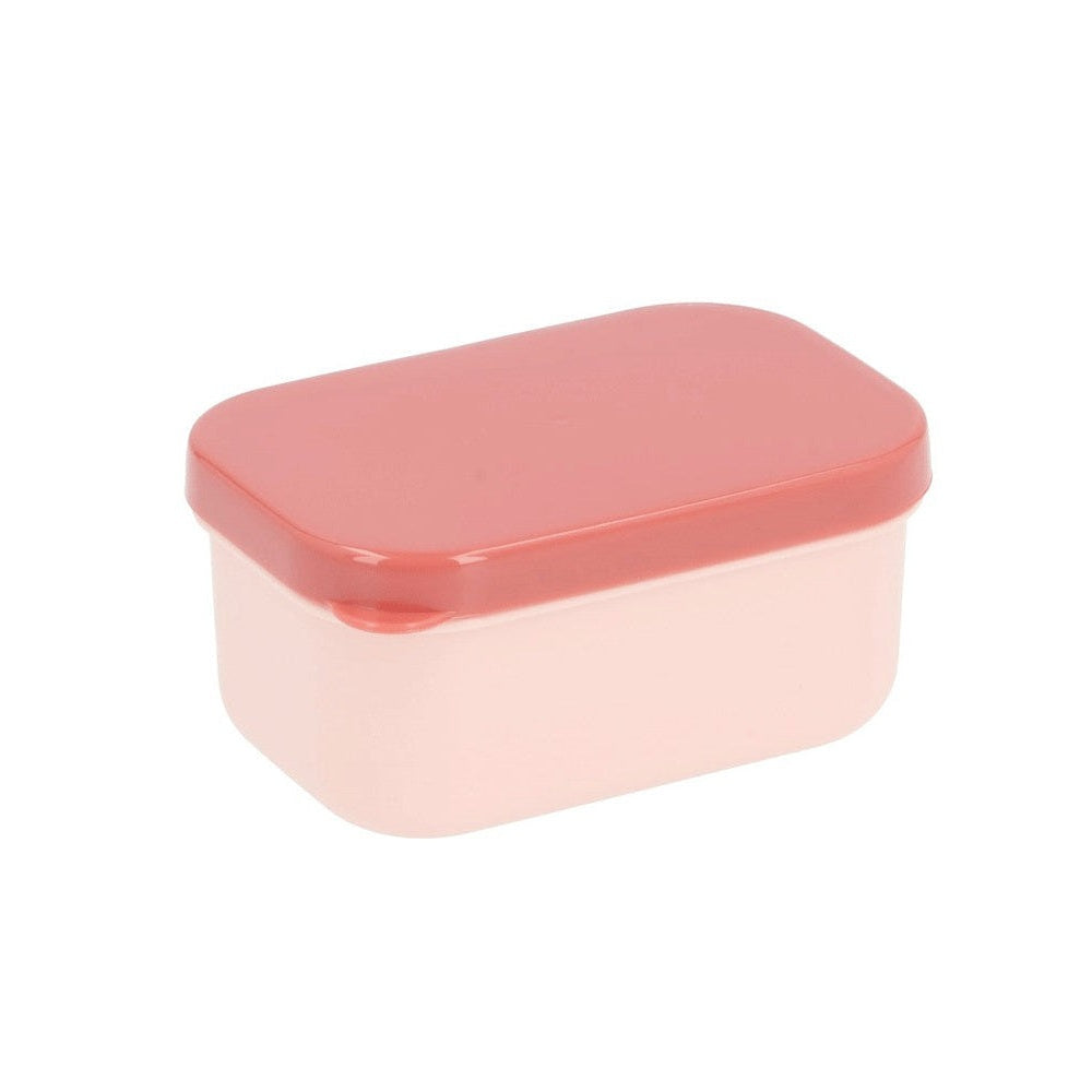 Tutete Kids Bento Lunch Box in pink plastic with rounded edges and lid