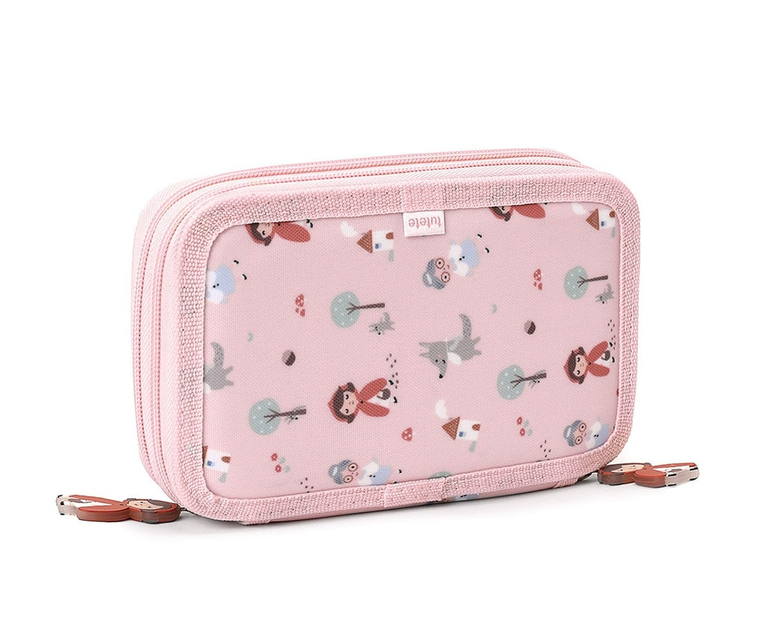 Tutete Double Compartment Hard Top Pencil Case - Little Red - main product view