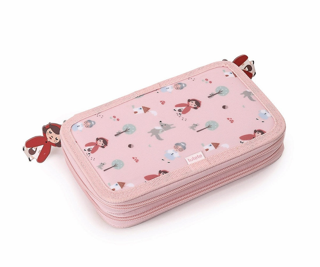 Tutete Double Compartment Hard Top Pencil Case - Little Red - product detail view 5