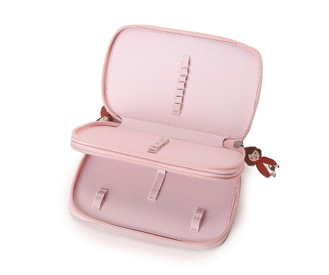Tutete Double Compartment Hard Top Pencil Case - Little Red - product detail view 6