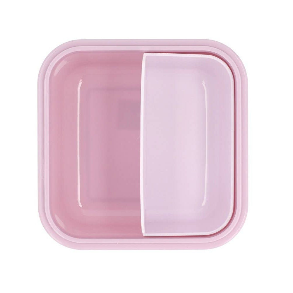 Tutete large pink lunch box with two compartments, plastic container