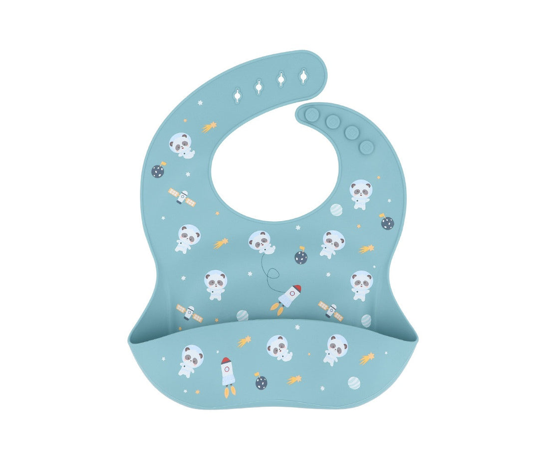 Tutete Silicone Bib - Pandas in Space - main product view