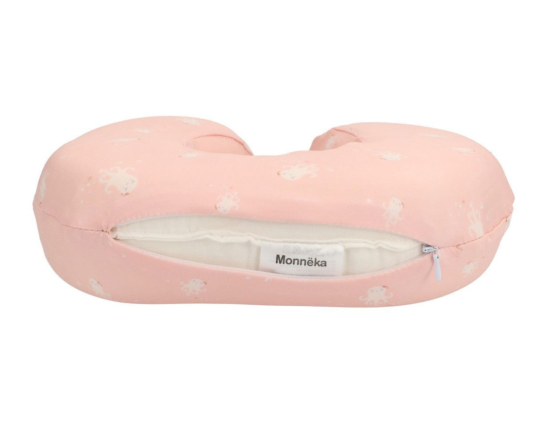 Jolie The Octopus travel pillow cover opening and zipper detail