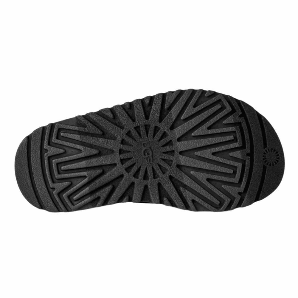 UGG Kids Goldenglow Shoes Black; close-up of rugged tread sole for traction.