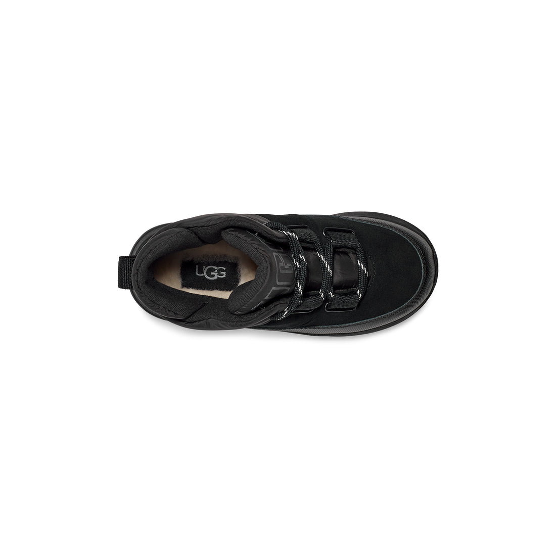 UGG Kids' Yose Puffer Lace Boots Black — top view