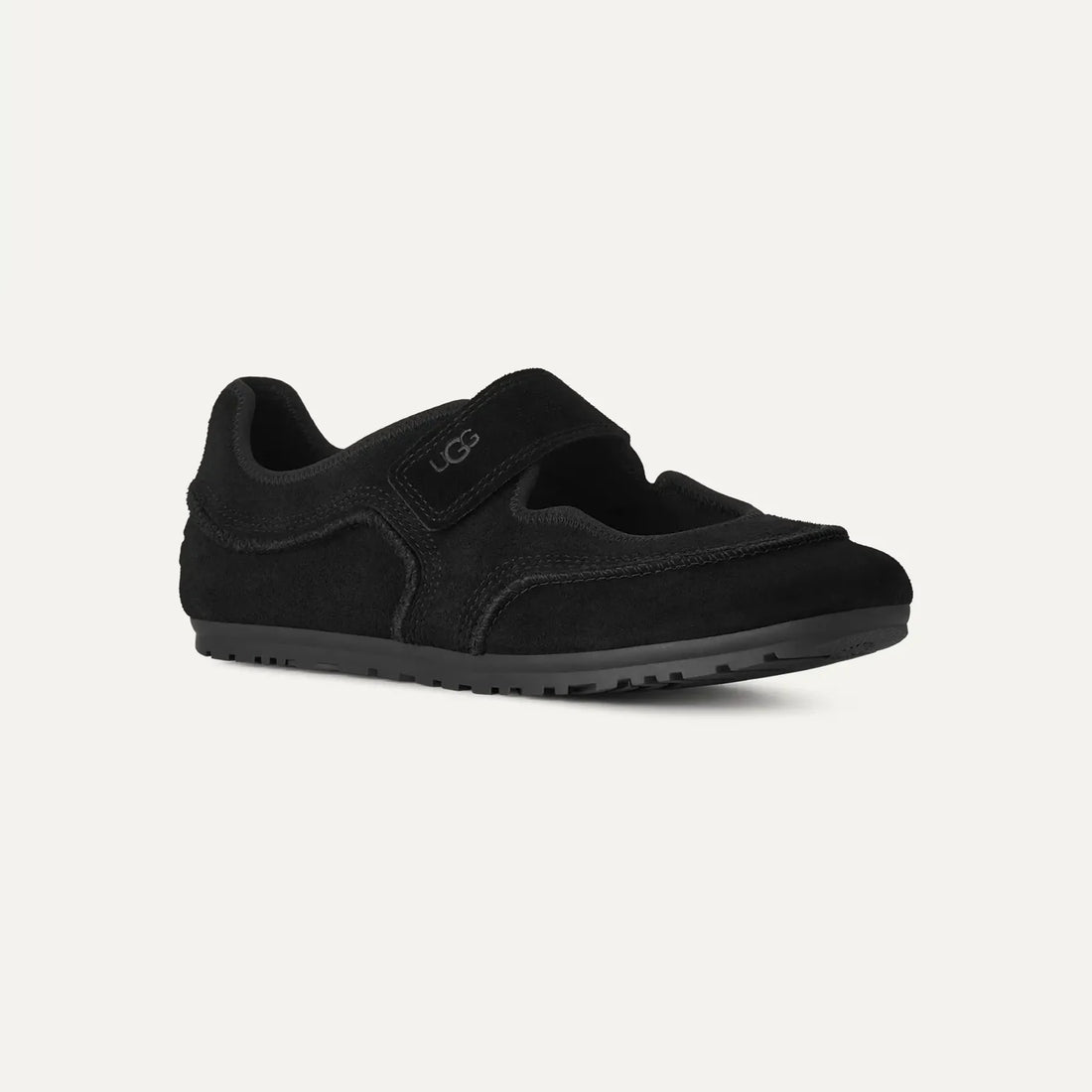 UGG Quill Mary Jane in Black, front three-quarter view
