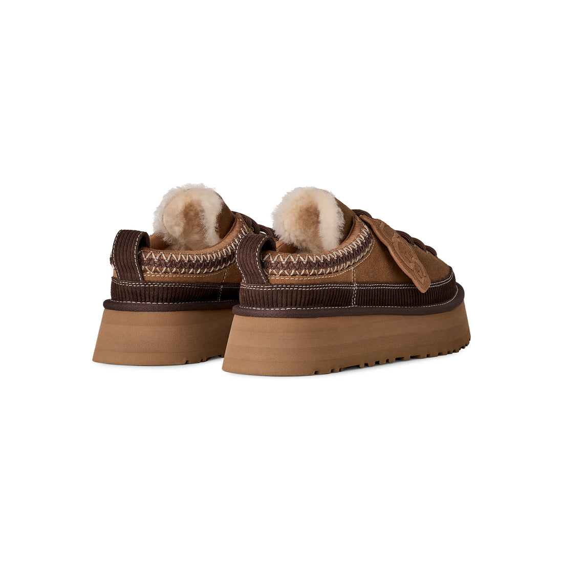 UGG Women's Heritage Lace-Up Slipper Chestnut — rear pair