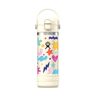 Hydro Flask Kids 18 oz Wide Mouth Bottle With Covered Straw Cap And Boot