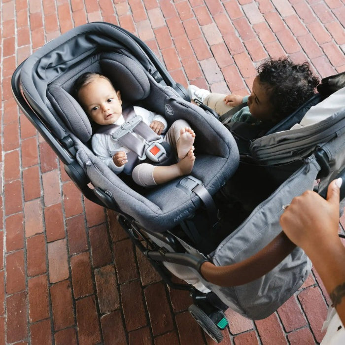 Uppababy Minu Duo adapters for Mesa/Aria in gray, stroller accessory for car seat compatibility