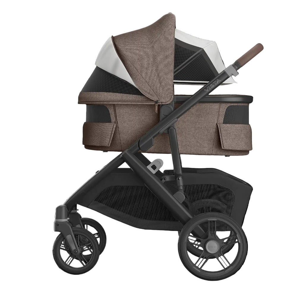 UPPAbaby Bassinet V3 stroller bassinet in brown fabric with black frame